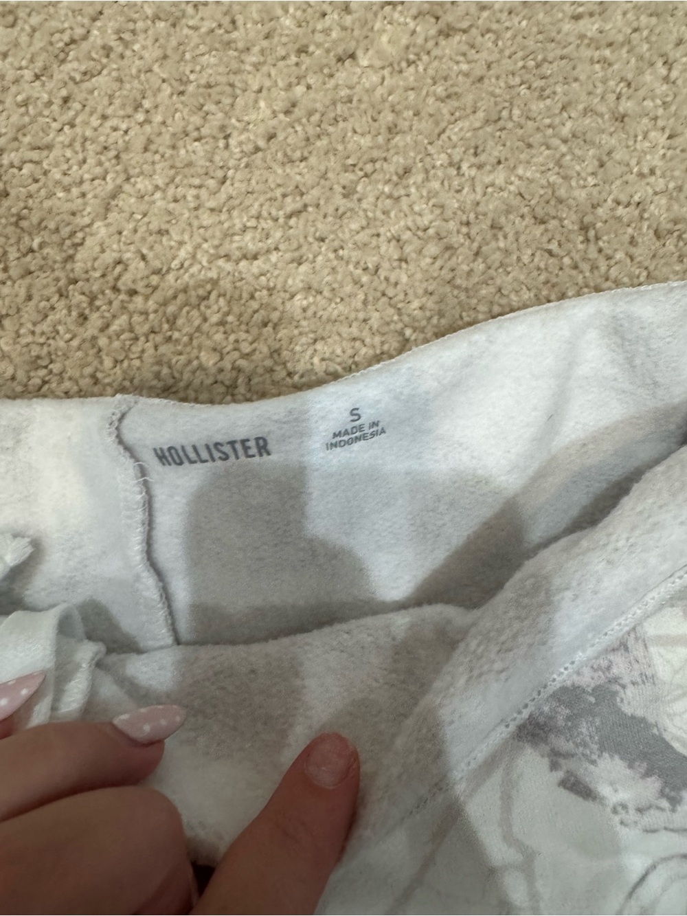 Hollister Kids Light Gray Floral Joggers